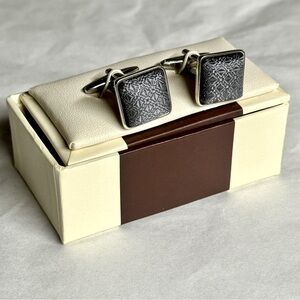 Elegant Silver and Gray Cufflinks